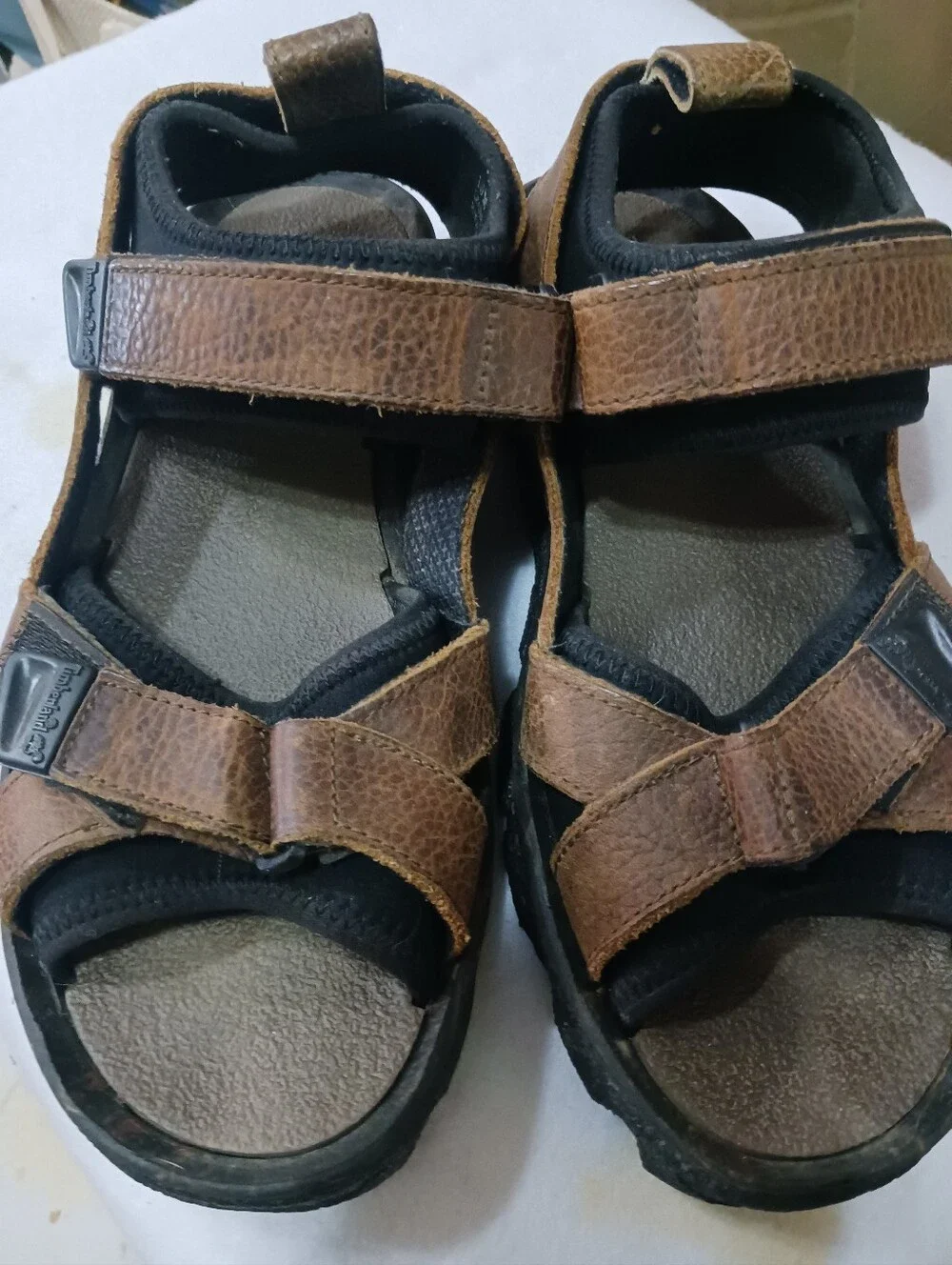 TIMBERLAND Mens Sandals Shoes LEATHER Adustable Straps Size 10